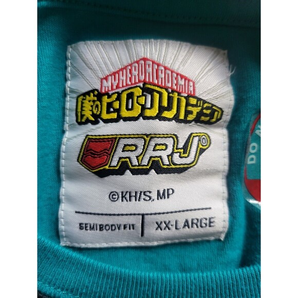 My Hero Academia Anime Theme MIDORIYA Striped Short Sleeve T-Shirt Size XXL NWOT - Picture 5 of 7